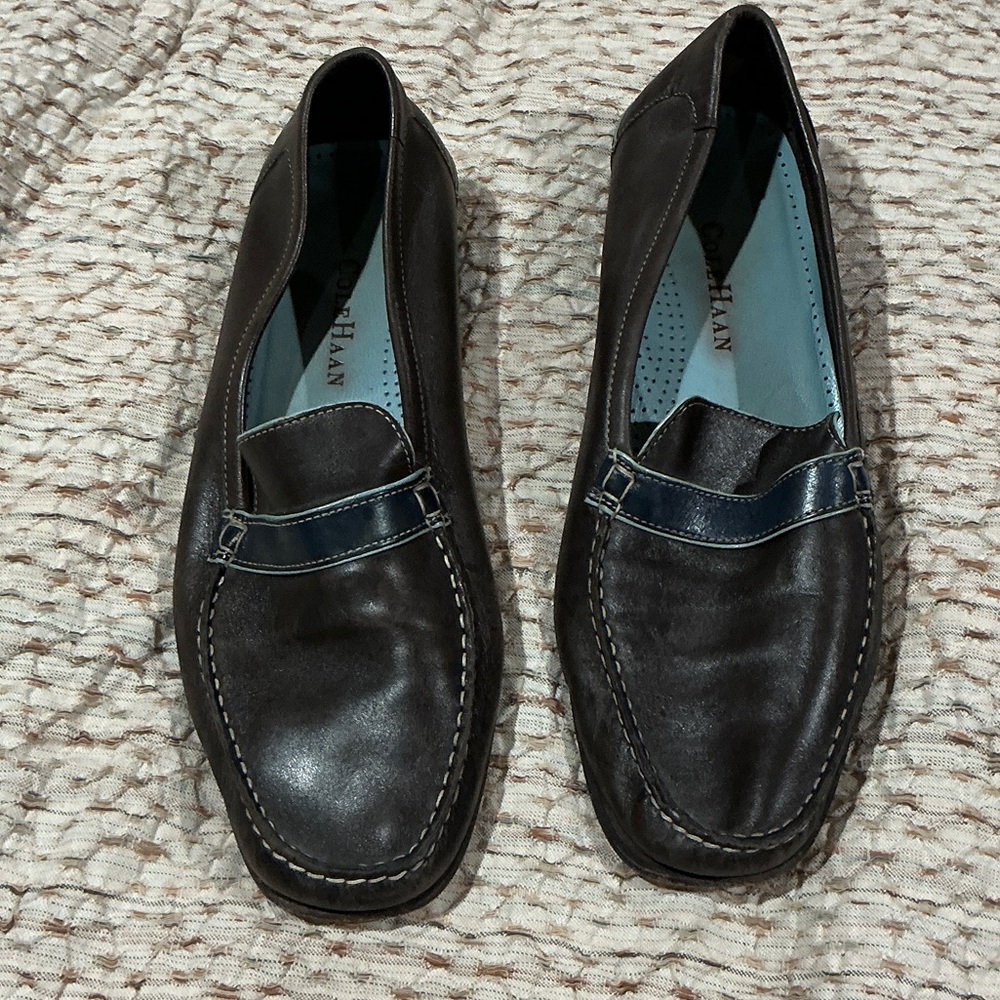 Cole Haan womens Dark Brown Leather Loafers
